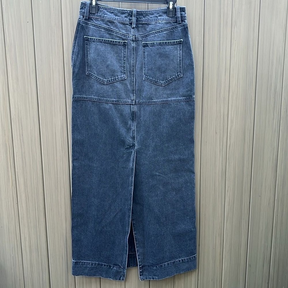 A.L.C Women's Denim Hunter Maxi Skirt size 2 Cotton Washed Black Made in USA NWT - Picture 12 of 16